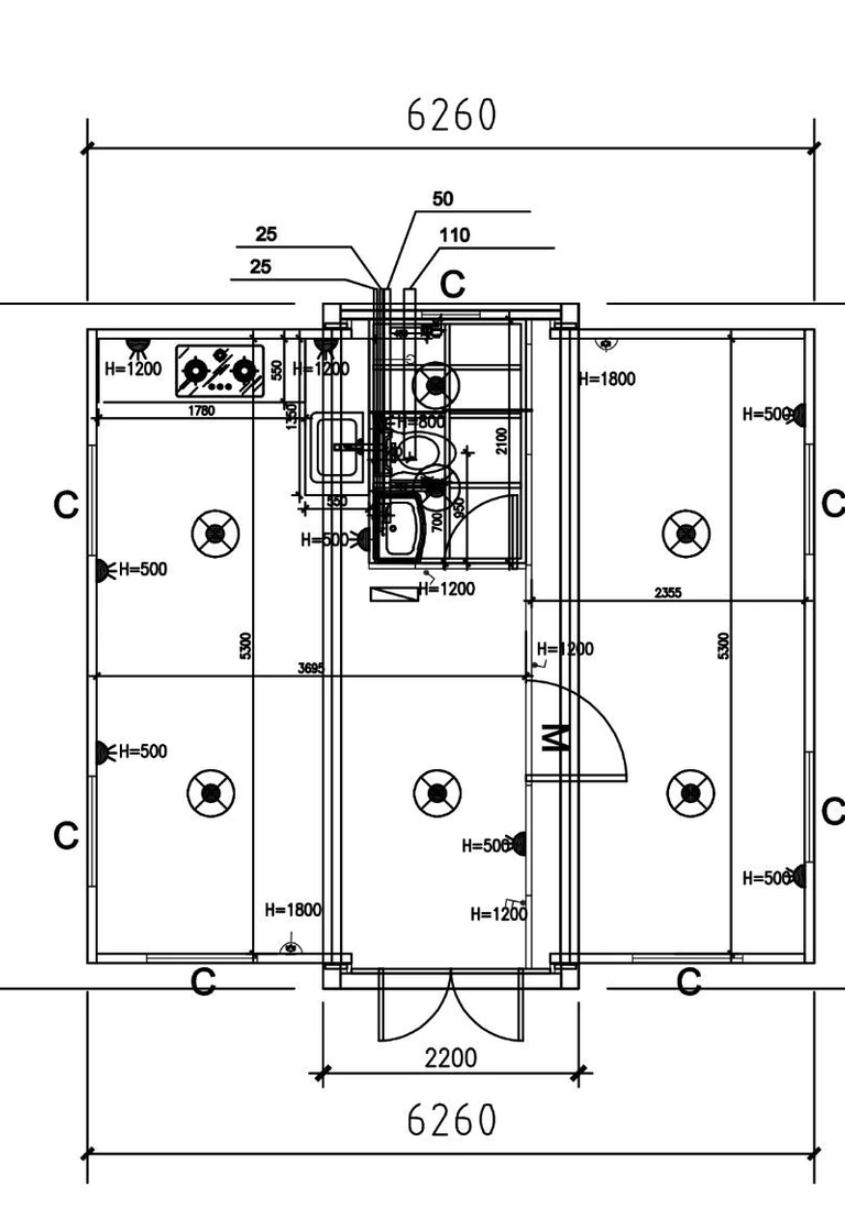 Planta arquitectónica de un modelo EXPANDHOME